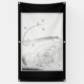 JAPANSE HOUTBLOK PRINT HOKUSAI WAVE BANNER (Verticaal)