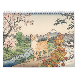 Japanse Houtblokkatten – 12 maanden van Japan aan Kalender