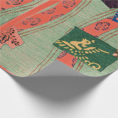 JAPANSE HOUTDRUK PRINT PATROON Inpakpapier (Hoek)
