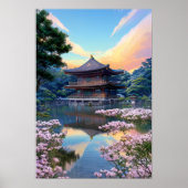 Japanse houten tempel poster (Voorkant)