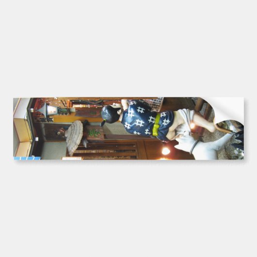 Japanse Humor - Dog Pulling Pants Down Bumpersticker (Voorkant)