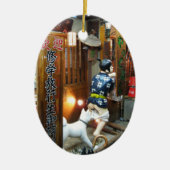 Japanse Humor - Dog Pulling Pants Down Keramisch Ornament (Voorkant)