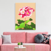 Japanse hydrangea. Roze en groen Canvas Afdruk (Insitu (Woonkamer))