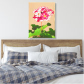 Japanse hydrangea. Roze en groen Canvas Afdruk (Insitu (Slaapkamer))