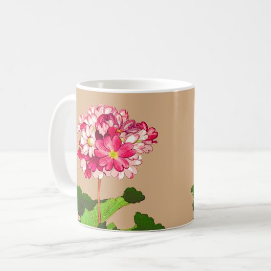  Japanse hydrangea. Roze en groen Koffiemok (Voorkant links)