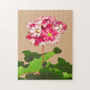  Japanse hydrangea. Roze en groen Legpuzzel