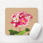  Japanse hydrangea. Roze en groen Muismat (Met muis)