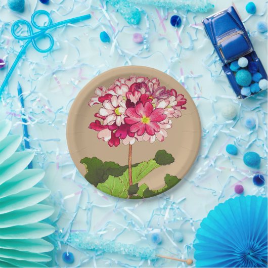  Japanse hydrangea. Roze en groen Papieren Bordje (Feest)