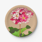  Japanse hydrangea. Roze en groen Papieren Bordje (Voorkant)