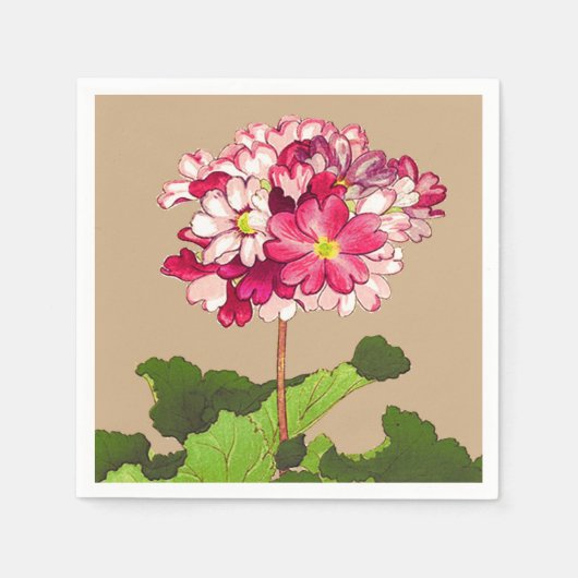  Japanse hydrangea. Roze en groen Servetten (Voorkant)
