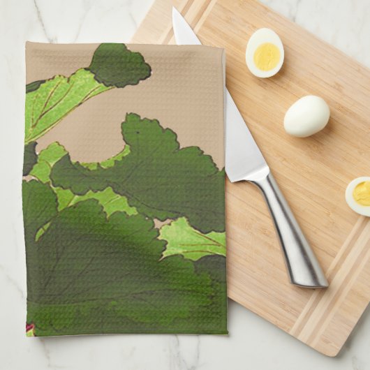  Japanse hydrangea. Roze en groen Theedoek (Quarter Fold)