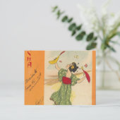 Japanse illustratie/Geisha-reeks Briefkaart (Staand voorkant)