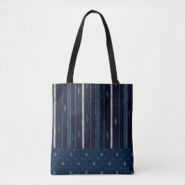 Japanse Indigo Veldstof Kasuri Textielontwerp Tote Bag