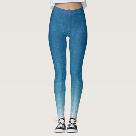 Japanse indigokleurstof blauwe gradatie leggings (Voorkant)