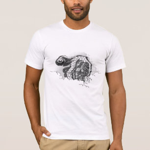 Japanse Ink Shishi Guardian Lion door Hokusai T-shirt