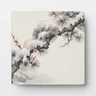 Japanse inkt denne pruimenbloesem winter fotoplaat