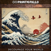 Japanse inkt, Hokusai Great Wave stijl perkament Tissuepapier