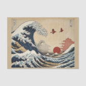 Japanse inkt, Hokusai Great Wave stijl perkament Tissuepapier (Voorkant)