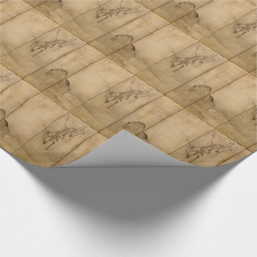 Japanse inkt op papier Gibbons Primates & Landscap (Hoek)