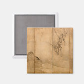 Japanse inkt op papier Gibbons Primates & Landscap Magneet (Voorkant / Achterkant)