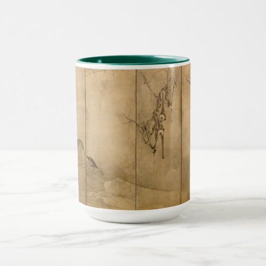 Japanse inkt op papier Gibbons Primates & Landscap Mok (Midden)