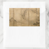 Japanse inkt op papier Gibbons Primates & Landscap Rechthoekige Sticker (Tas)