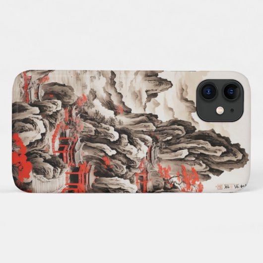 Japanse inkt schilderij telefoonhoes - Berg en Te Case-Mate iPhone Case (Achterkant (horizontaal))