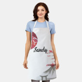 Japanse inktprinten Sakura en Fuji Design Schort (Gedragen)