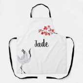 Japanse inktprinten Sakura en kraan Schort (Voorkant)