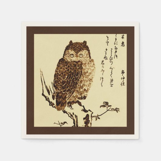Japanse inktschets van een olifant Servetten (Voorkant)