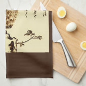  Japanse inktschets van een olifant Theedoek (Quarter Fold)
