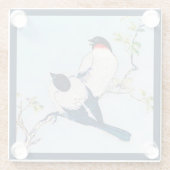 Japanse inktschets van vinken Glazen Onderzetter (Achterkant)