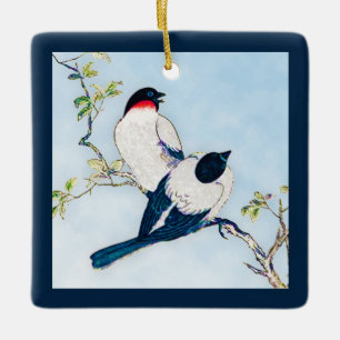 Japanse inktschets van vinken Keramisch Ornament