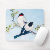  Japanse inktschets van vinken Muismat (Met muis)