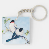  Japanse inktschets van vinken Sleutelhanger (Achterkant)