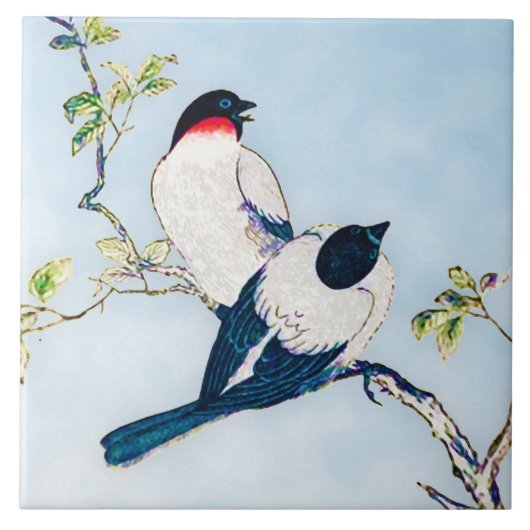 Japanse inktschets van vinken Tegeltje (Voorkant)