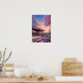 Japanse Inn in de Warm Glow van de Zonnetijd Poster (Keuken)