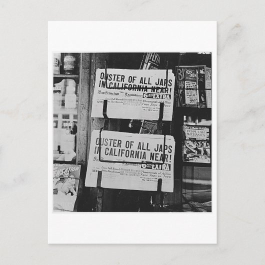 Japanse internering - Kranten Aankondigingskaart (Voorkant)