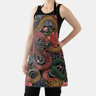 Japanse Irezumi Biker All-Over Print Grafisch Patr Schort
