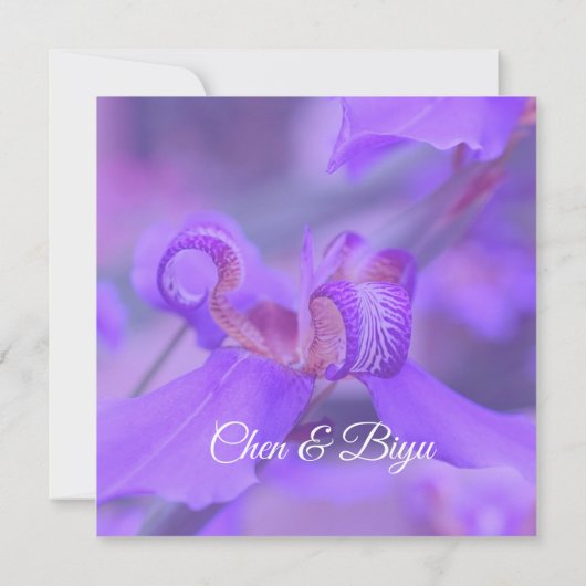 Japanse Iris Aangepaste Huwelijksuitnodiging Kaart (Achterkant)
