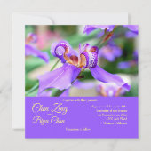 Japanse Iris Aangepaste Huwelijksuitnodiging Kaart (Voorkant)