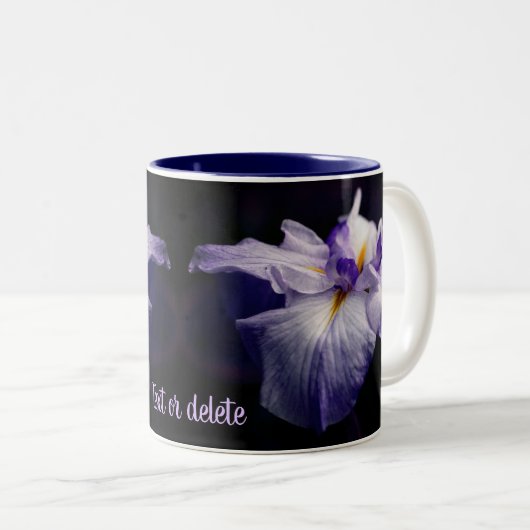 Japanse Iris Beauty Flower Persoonlijk Tweekleurige Koffiemok (Voorkant rechts)