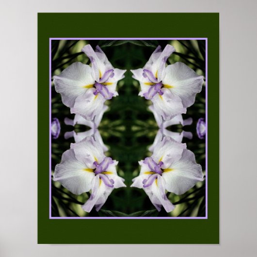 Japanse Iris-bloem Abstract in Bloom Poster (Voorkant)