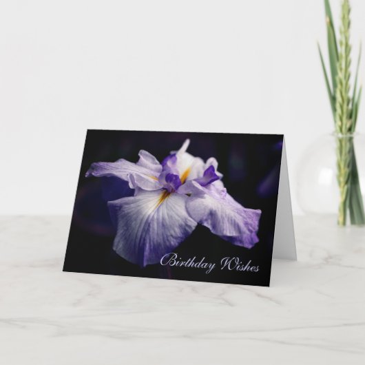 Japanse Iris Flower Beauthday Kaart (Voorkant)
