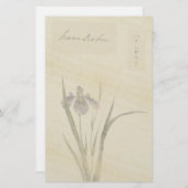 Japanse Iris Flowers Waterverf Stationery Briefpapier (Voorkant / Achterkant)