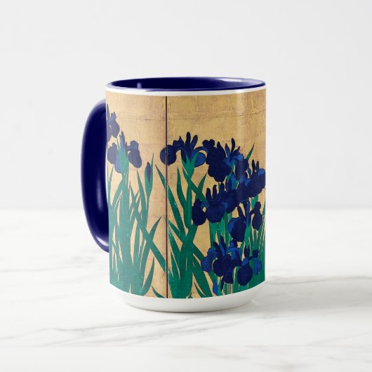 Japanse Irises (detail), Ogata Kōrin Mok (Voorkant links)