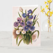 Japanse Irissen - Iris Kaempferi - Wenskaart Kaart (Gele Bloem)