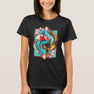 Japanse Japan Koi Karper Nishikigoi Vis Kersenbloe T-shirt