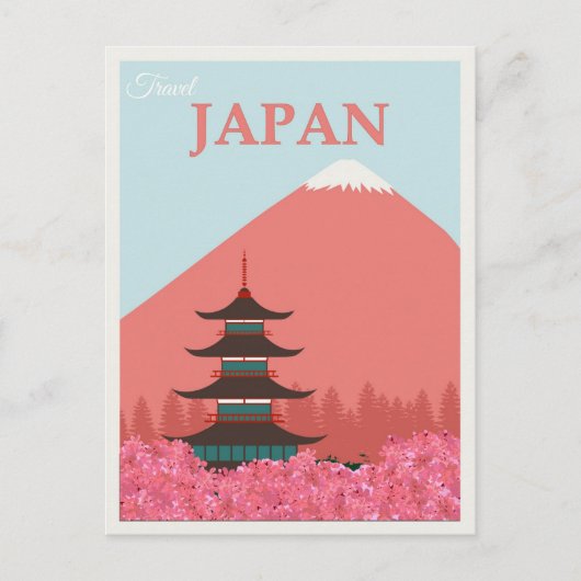 Japanse Japanse berg Fuji Travel Poster Briefkaart (Voorkant)