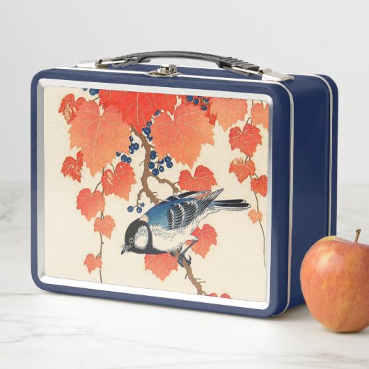 Japanse Jay Bird en Autumn Grapevine (In situ)